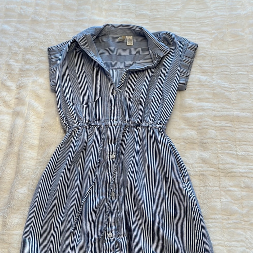 Blue and White Striped Sundress